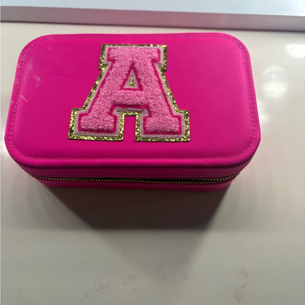 Pink travel jewelry box